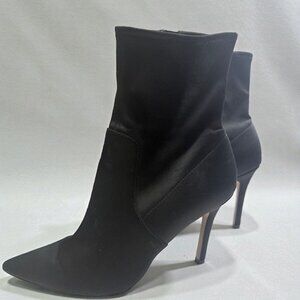 Black Pointed Toe Ankle Boots Women’s Size 10 Stiletto Heel Zip
